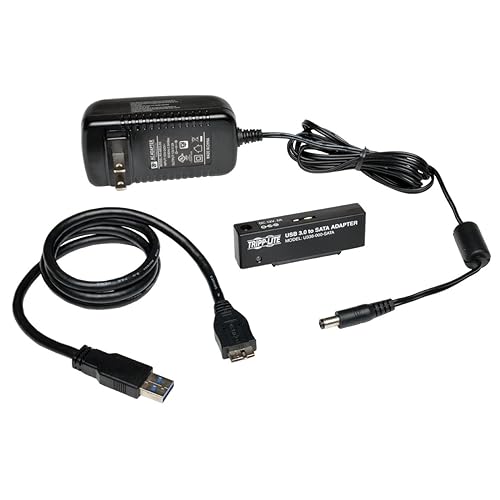 TRIPP LITE USB 3.0 SuperSpeed to SATA III Adapter 2.5/3.5 Inches Hard Drives, Black (U338-000-SATA) USB to SATA III