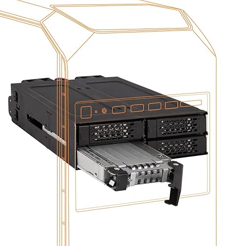 ICY DOCK 4 x 2.5 NVMe U.2/U.3 SSD PCIe 4.0 Mobile Rack for 5.25 Bay with OCuLink | ToughArmor MB699VP-B V3