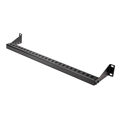 StarTech.com 1U Rack Mountable Cable Lacing Bar w/Adjustable Depth, Cable Support Guide for Organized 19 Racks/Cabinets, Horizontal Cable Guide for Patch Panels/Switches/PDUs (12S-Cable-Lacing-BAR)