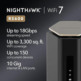 NETGEAR Nighthawk Tri-Band WiFi 7 Router (RS600) - Security Features, BE18000 Wireless Speed (up to 18Gbps) – 10 Gig Port - Covers up to 3,300 sq. ft., 150 Devices