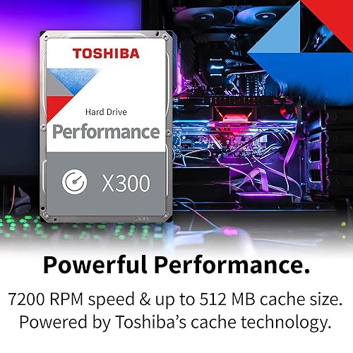 Toshiba X300 18TB Performance & Gaming 3.5-Inch Internal Hard Drive - CMR SATA 6 Gb/s 7200 RPM 512 MB Cache - HDWR51JXZSTA