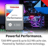 Toshiba X300 18TB Performance & Gaming 3.5-Inch Internal Hard Drive - CMR SATA 6 Gb/s 7200 RPM 512 MB Cache - HDWR51JXZSTA