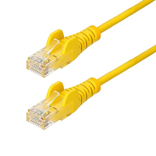 StarTech.com 25ft Yellow Slim CAT6 Ethernet Cable, Snagless RJ45, LSZH, 28AWG Bare Copper, Slim Network Patch Cable/Cord