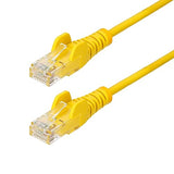 StarTech.com 25ft Yellow Slim CAT6 Ethernet Cable, Snagless RJ45, LSZH, 28AWG Bare Copper, Slim Network Patch Cable/Cord
