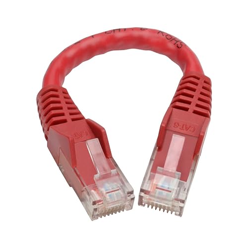 Tripp Lite N201-06N-RD Cat6 Gigabit Ethernet Snagless Molded Patch Cable 24 AWG 550MHz Premium UTP, Red, RJ45 M/M 6