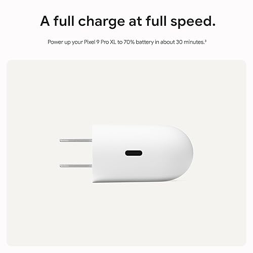 Google 45W USB-C Power Charger - Fast-Charging Pixel Phone Charger - Compatible with Google Products and Other USB-C® Devices - Snow