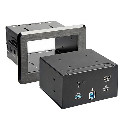 StarTech.com Conference Room Docking Station - Universal Laptop Dock - 4K HDMI, 60W Power Delivery, USB Hub, GbE, Audio - in-Table Connectivity Box for Huddle/Boardroom Collaboration Space, TAA