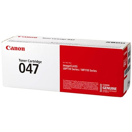 Canon Genuine Toner, Cartridge 047 Black (2164C001), 1 Pack, for Canon imageCLASS LBP113w, MF113w Laser Printer