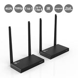 SIIG 492ft 1080p 1x4 Wireless HDMI Extender with IR, HDMI 1.4, HDCP 1.3, 10.2Gbps, Dual Antenna 5G Wireless Transmitter & Receiver Balun Kit, 2T2R MIMO, Loop-Out, up to 4 RXs (CE-H3WE11-S1)