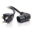 C2G/Cables To Go Legrand - C2G Universal Power Cord, 90 Degree Power Cord with Right Angle Power Cable, 10 Foot Computer Power Cable, Black, 1 Count, C2G 27909 10 Feet