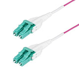StarTech.com 10m (33ft) LC to LC (UPC) OM4 Multimode Fiber Optic Cable, Erika Violet, 50/125, 40G/100G, Uniboot Fiber Jumper Cord, OFNR Riser Rated