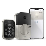 Yale Assure Lock 2 Plus Apple Home Keys, Nickel Keyless Entry Door Lock with Keypad for Code Entry Lock and Auto-Unlock (No Wi-Fi) Remote Access Requires Apple Home Hub via HomeKit, ?YRD450-N-BLE-619 Satin Nickel No Wi-Fi
