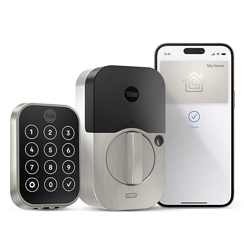 Yale Assure Lock 2 Plus Apple Home Keys, Nickel Keyless Entry Door Lock with Keypad for Code Entry Lock and Auto-Unlock (No Wi-Fi) Remote Access Requires Apple Home Hub via HomeKit, ?YRD450-N-BLE-619 Satin Nickel No Wi-Fi