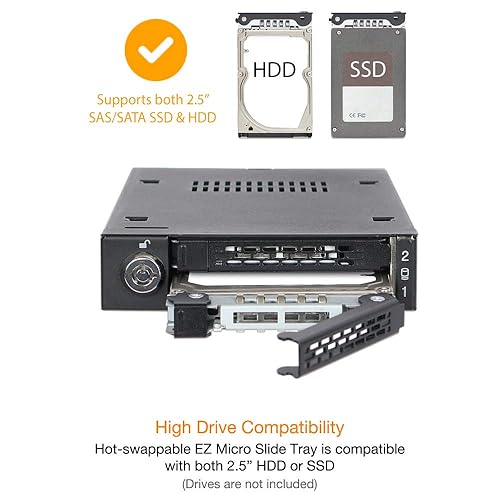 ICY DOCK Full Metal 2 Bay 2.5” SATA/SAS HDD & SSD Mobile Rack for External 3.5 Drive Bay | ToughArmor MB992SK-B Matte Black