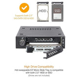 ICY DOCK Full Metal 2 Bay 2.5” SATA/SAS HDD & SSD Mobile Rack for External 3.5 Drive Bay | ToughArmor MB992SK-B Matte Black