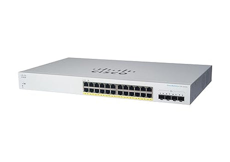 Cisco Systems Business CBS220-24P-4X Smart Switch | 24 Port GE | PoE | 4x10G SFP+ | 3-Year Limited Hardware Warranty (CBS220-24P-4X-NA) 24-port GE / PoE+ / 195W / 4 x 10G uplinks