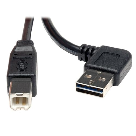 Tripp Lite Universal Reversible USB 2.0 Hi-Speed Cable (Right / Left Angle Reversible A to B M/M) 3-ft.(UR022-003-RA)