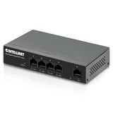 Intellinet 5-Port Gigabit Ethernet Poe+ Switch – 4 Poe+ Ports @40W Budget, up to 30W Per Port - 10Gbps Switching Capacity, Unmanaged, Wall Mountable, Fanless, Durable Metal – 3 Yr Mfg Warranty-561792