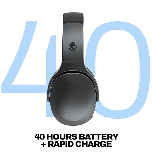 Skullcandy Crusher 540 Active Wireless Bluetooth Headphones with Multi-Sensory Bass, Noise Isolating Over-Ear Fit, Sweat and Water Resistant, 40 Hours Battery, Microphone for iPhone Android - Coal