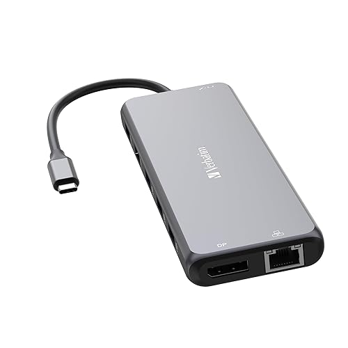 Verbatim 13 in 1 USB Type-C Hub for PD Rapid Charging, Supports USB PD, USB-C Port, Supports 8K (30Hz), 5Gbps Data, HDMI 8K (30Hz) x 2, DP, Audio, Internet, USB-A (3.2 Gen1), 3 USB-A (3.2 Gen2), USB-A