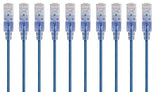 Monoprice Cat6A Ethernet Network Patch Cable - 25 Feet - Blue | 10-Pack, 10G - SlimRun Series (133236) Blue 25ft 10 Pack