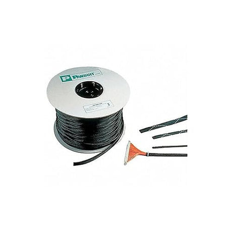 Panduit SE50P-CR0 Braided Expandable Sleeving, 0.50-Inch Diameter, Polyethylene Terephthalate, Black (100-Foot) Black 100-Feet Length