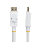 StarTech.com 6ft (1.8m) White VESA Certified DisplayPort 1.2 Cable, 4K 60Hz, 21.6Gbps, Latching DP Connectors, DP 1.2 Cable