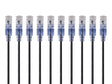 Monoprice SlimRun Cat6A Ethernet Patch Cable - Network Internet Cord - RJ45, Stranded, 550Mhz, UTP, Pure Bare Copper Wire, 10G, 30AWG , 7ft, Blue, 10-Pack Blue 7 Feet (10 Pack) 10 Pack