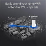 NETGEAR WiFi 7 Range Extender (EXS27) – Add up to 1,500 sq. ft. and 45 Devices with BE5000 Dual-Band Wireless Signal Booster & Repeater (up to 5 Gbps Speed), WPA3 Security, Smart Roaming
