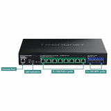 TRENDnet 12-Port 10G PoE++ Web Smart Switch, TPE-7124SBF, 720W PoE Power Budget, 8 x 10G PoE++ Ports, 4 x 10G SFP+ Ports, NDAA TAA Compliant, 1U 19 Rack Mountable, Lifetime Protection