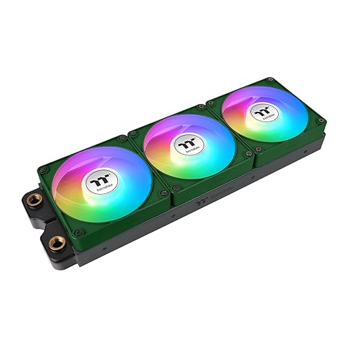 Thermaltake CT140 EX ARGB Sync PC Cooling Fan 3 Pack, PWM 500~1800 RPM, 5V Motherboard Sync, 16.8 Million Colors 9 LEDs, MagForce 2.0 Connectors, Hydraulic Bearing, Racing Green, CL-F222-PL14RG-A
