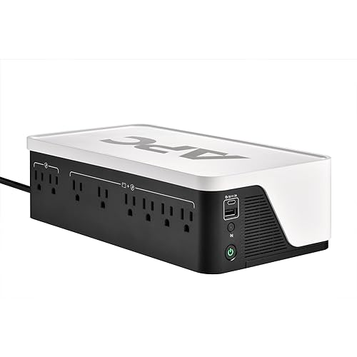 APC UPS Battery Backup, 1050VA UPS with 6 Backup Battery Outlets, Type C USB Charging, BE1050G3 Back-UPS 1050VA USB-C Charging