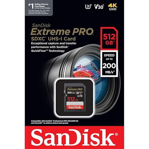 SanDisk Extreme PRO 512GB UHS-I U3 SDXC Memory Card