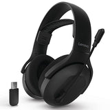 Lenovo Legion H410 Wireless Gaming Headset, Bluetooth or 2.4 GHz USB-A Connection, Lightweight (304 Grams), Adjustable Headband, Flip to Mute Mic, Black