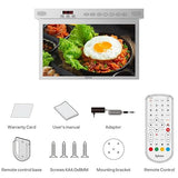 SYLVOX Under Cabinet TV 15.6-Inch Smart 1080p with LED Clock Display in Silver