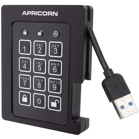 Apricorn Aegis Padlock 480 GB SSD 256-Bit, FIPS 140-2 Level 2 Validated Ruggedized USB 3.0 Encrypted External Portable Drive (ASSD-3PL256-480F) 480GB