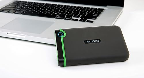 4TB Transcend StoreJet 25M3 USB3.1 Slim Portable Hard Drive Shock-Resistant 4TB Micro USB to Type A Iron Gray