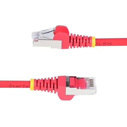 StarTech.com 6in Red CAT6a Ethernet Cable, Snagless RJ45, 10GbE, 100W PoE++, S/FTP, 500MHz, 27AWG Pure Bare Copper, LSZH