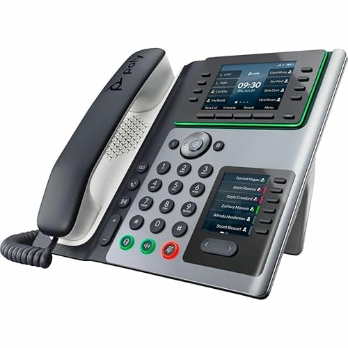 Poly E450 IP Phone - Corded - Corded - Desktop - Black - VoIP - 2 x Network (RJ-45) - PoE Ports