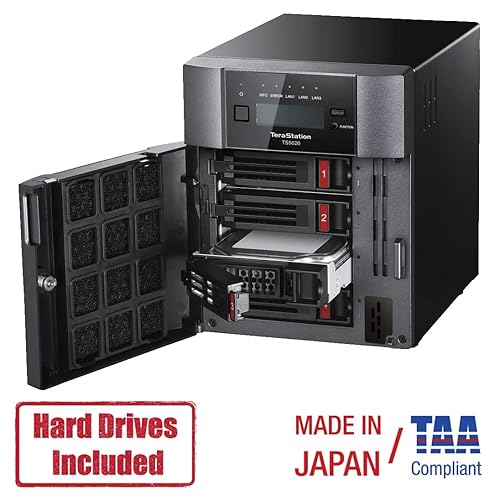 BUFFALO TeraStation 5420DN Desktop NAS 16TB (2x8TB) with HDD NAS Hard Drives Included 10GbE / 4 Bay/RAID/iSCSI/NAS/Storage Server/NAS Server/NAS Storage/Network Storage/File Server