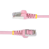 StarTech.com 6in Pink CAT6a Ethernet Cable, Snagless RJ45, 10GbE, 100W PoE++, S/FTP, 500MHz, 27AWG Pure Bare Copper, LSZH