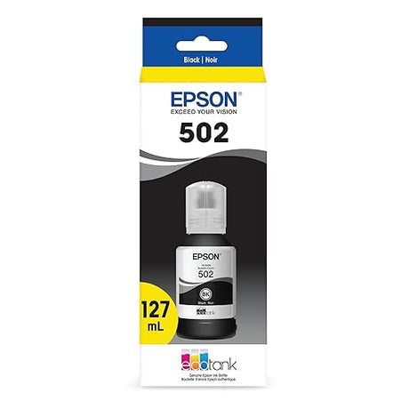 Epson 502 EcoTank Auto-Stop Ink Bottle, Black (T502120) pack of 1 Black Ink Bottle