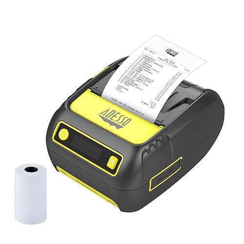 ADESSO NuPrint 220B Portable Bluetooth Thermal Printer - 2 (58mm) Width, High-Speed Printing Up to 90mm/s, USB Compatible, Includes Thermal Paper and Power Cable