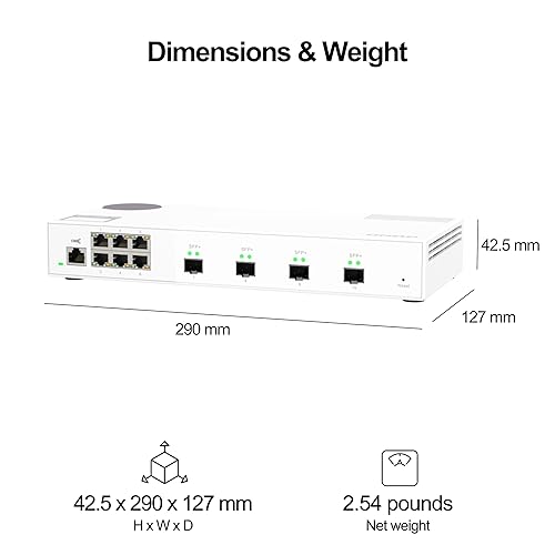 QNAP QSW-M2106-4S-US 10-Port 10GbE & 2.5GbE 10GbE and 2.5GbE Layer 2 Web Managed Switch for SMB Network Deployment