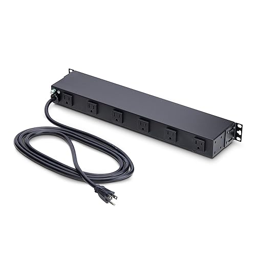 StarTech.com 12-Outlet Rackmount PDU, 1U Server Power Strip, Wide-Spaced Right-Angle Ports, Mounted Power Distribution Unit