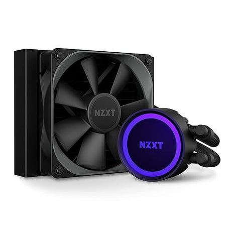 NZXT Kraken 120 - RL-KR120-B1 - AIO RGB CPU Liquid Cooler - Quiet and Effective - Silent Operation - Ring RGB LEDs - Aer P 120mm Radiator Fans (Included),Black Kraken 2023 120mm Radiator Black