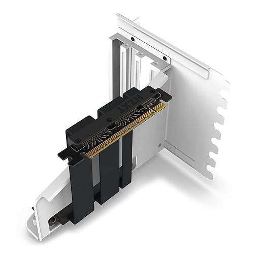 NZXT Vertical GPU Mounting Kit - AB-RH175-W1-175 mm PCIe 4.0x16 Riser Cable - GPU Holder - Sturdy Steel Bracket - White