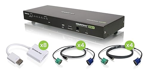 IOGEAR - 8-Port USB PS/2 Combo VGA DisplayPort KVM Kit - GCS1808DPKITU