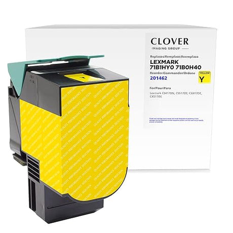 Clover Remanufactured Toner Cartridge Replacement for Lexmark CS417/CS517 High Yield | Yellow
