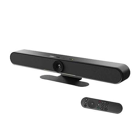IPEVO VC-B4K UHD 4K Video and Audio Conference Room Camera System, All-in-One Video Bar, Voice Detection and Auto Framing, 6 MEMS Mic/20W(2x10W) speakers/120°FOV, Smartphone/Laptop/Tablet - Black